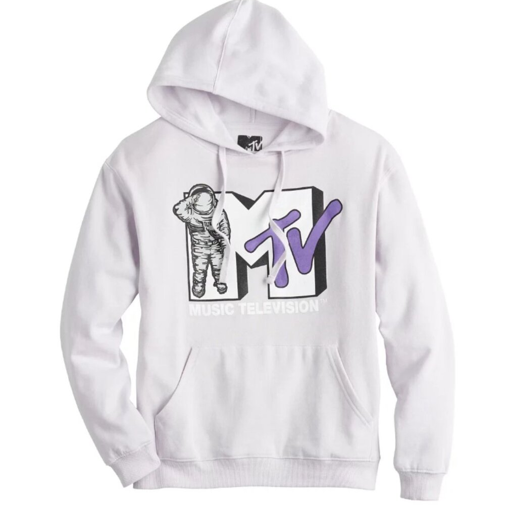 MTV Music Television Hoodie Sweatshirt Mens Size Large Lilac NWT
